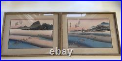 Early 20th Century Utagawa Hiroshige Japanese Woodblock Art Prints River Scenes