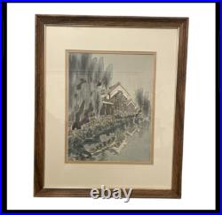 Eiichi Kotozuka Woodblock Print Uji Riverside Kyoto Shin Hanga Uchida Framed Art
