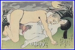 Eisen Tomioka (Japanese 1864-1905) Erotic Woodblock Print Meiji Era