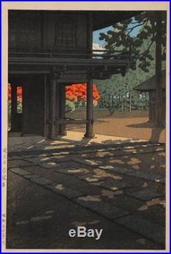 En0712tjMc Japanese woodblock print Kawase Hasui Heirin temple at Nobidome 1952