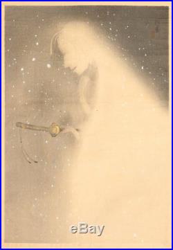 En0857jtcSk1 Japanese woodblock print Uemura Shoen Snow Woman 1922