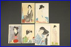 En1052ajEa11Japanese woodblock print Hashiguchi Goyo Six beautiful Woman