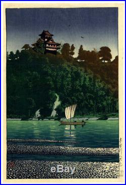 FIRST STATE! 1927 Kawase Hasui Kiso River Original Japanese Woodblock Print