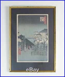 Framed Antique Japanese Woodblock Print And Hiroshige