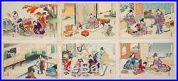 Full Set of Tale of Genji, 54 Chapters, Japanese Woodblock Prints, Ukiyo-e, Japan