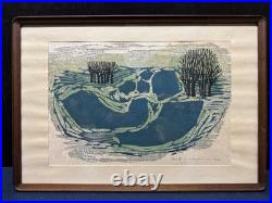 Fumio Fujita Rural Landscape D Woodblock Print 153/200 1969 Signed Framed 006