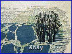 Fumio Fujita Rural Landscape D Woodblock Print 153/200 1969 Signed Framed 006