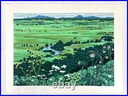 Fumio Kitaoka A. P Edition Woodblock Print Kushiro Marshland 1988 Signed