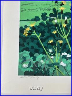 Fumio Kitaoka A. P Edition Woodblock Print Kushiro Marshland 1988 Signed