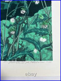 Fumio Kitaoka A. P Edition Woodblock Print Kushiro Marshland 1988 Signed