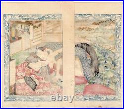Genji Mistflowers (Original Japanese shunga erotic woodblock print)