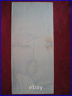 Genuine Japanese Woodblock Print Sagami River c. 1930s Anonymous Artist/Excelnt