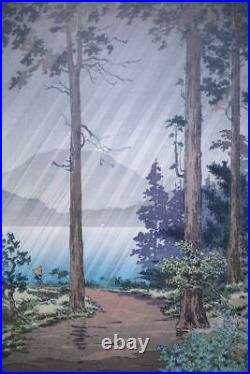 Genuine Koitsu Tsuchiya Lake Hakone Japanse Woodblock Print Large 1938 Showa