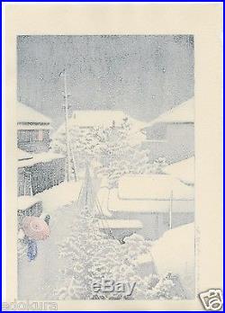 HASUI JAPANESE Hand Printed Woodblock Print SHIN HANGA Snow at Daichi