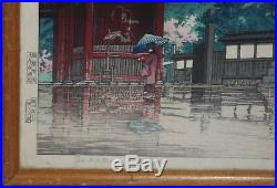 HASUI KAWASE-Japanese-Signed/ Sealed Titled LIM. ED Color WB-Spring Rain@ Gokoku
