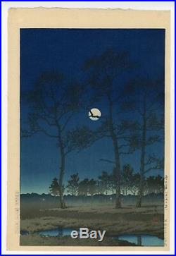 HASUI KAWASE, WINTER MOON, TOYAMAGAHARA, Lifetime Ed, Japanese Woodblock Print
