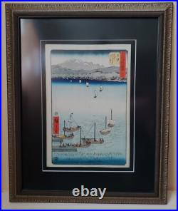 HIROSHIGE (1797-1858) Kusatsu ORIGINAL Edo PERIOD 1855 Color Woodblock 53Tokaido