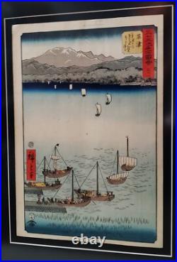 HIROSHIGE (1797-1858) Kusatsu ORIGINAL Edo PERIOD 1855 Color Woodblock 53Tokaido