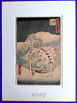 HIROSHIGE #58 Fujikawa from 53 Stations Original Woodblock 1855