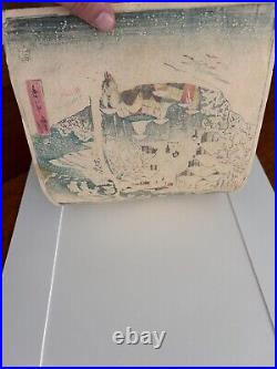 HIROSHIGE #58 Fujikawa from 53 Stations Original Woodblock 1855