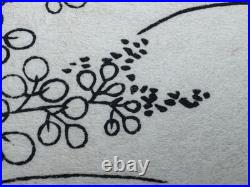 HISHIKAWA MORONOBU WOODBLOCK RELATED PRINT 2 LOVERS AUTUMN FIELD with SWORD JAPAN