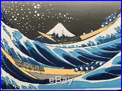 HOKUSAI Japanese OBAN WATANABE Woodblock Print GREAT WAVE OFF KANAGAWA