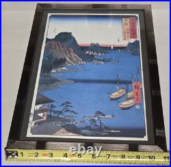 HYUGA Province Utagawa Hiroshige Japanese Woodblock Framed Art Print 18×15 VTG