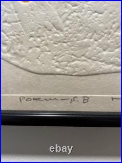 Haku Maki Limited Edition Japanese Woodblock Print Poem 5, B Hand Signed