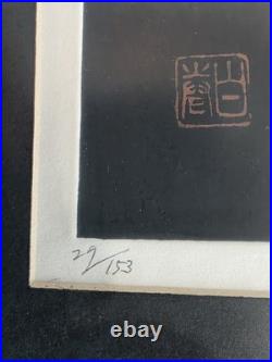 Haku Maki Signed Woodblock Print Persimmon Sosaku Hanga 22/153 Embossed with Box
