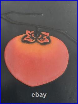 Haku Maki Signed Woodblock Print Persimmon Sosaku Hanga 22/153 Embossed with Box