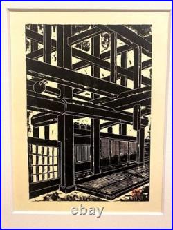 Haruhiko Sonogaki Hida Takayama Old Folk House Woodblock Print Signed Framed