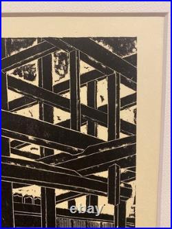 Haruhiko Sonogaki Hida Takayama Old Folk House Woodblock Print Signed Framed