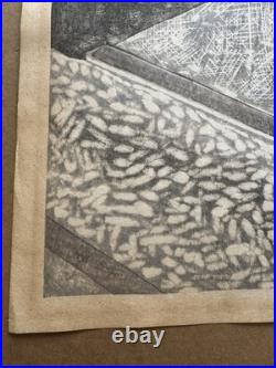 Hashimoto Okiie Japanese Woodblock Print1962 Garden No. 21SosakuHangaSigned 16/70