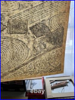 Hashimoto Okiie Japanese Woodblock Print1962 Garden No. 21SosakuHangaSigned 16/70