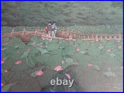 Hasui Kawase Japanese Woodblock Print Shiba, Benten Pond