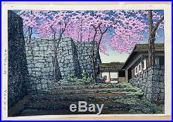 Hasui Kawase MINT Japanese Woodblock Print Shirakawa Castle Ruins 1946 6mm1st ED