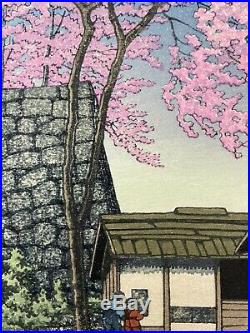 Hasui Kawase MINT Japanese Woodblock Print Shirakawa Castle Ruins 1946 6mm1st ED