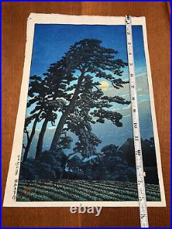 Hasui Kawase Moon At Megome 1930 Japanese Woodblock Print