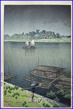 Hasui Kawase Samidare Arakawa Japanese Woodblock Print Ukiyo-e
