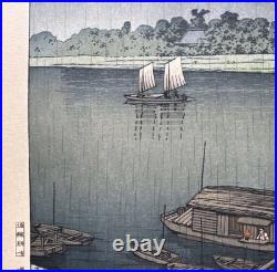 Hasui Kawase Samidare Arakawa Japanese Woodblock Print Ukiyo-e