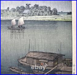 Hasui Kawase Samidare Arakawa Japanese Woodblock Print Ukiyo-e