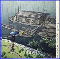 Hasui Kawase Samidare Arakawa Japanese Woodblock Print Ukiyo-e