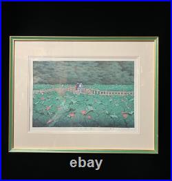 Hasui Kawase Shiba Benten Pond woodblock print authentic woodcut ATOZURI
