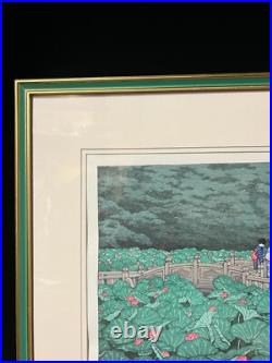 Hasui Kawase Shiba Benten Pond woodblock print authentic woodcut ATOZURI