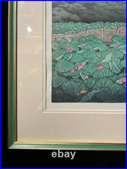 Hasui Kawase Shiba Benten Pond woodblock print authentic woodcut ATOZURI