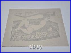 Hiratsuka Un'ichi Nude Woman Japanese Monochrome Woodblock Print