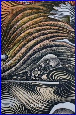 Hiroshi Tomihari Mt. Fuji and Clouds (B) Japanese Woodblock Print 1993 signed