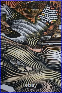 Hiroshi Tomihari Mt. Fuji and Clouds (B) Japanese Woodblock Print 1993 signed