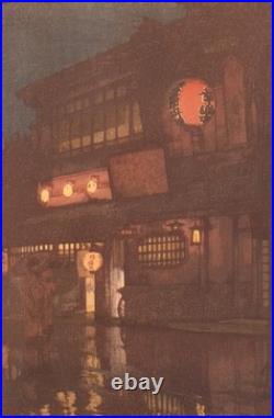 Hiroshi Yoshida Japan Japanese Woodblock Print Night in Kyoto Signed