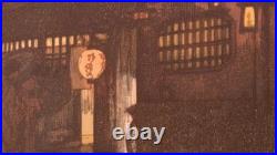 Hiroshi Yoshida Japan Japanese Woodblock Print Night in Kyoto Signed